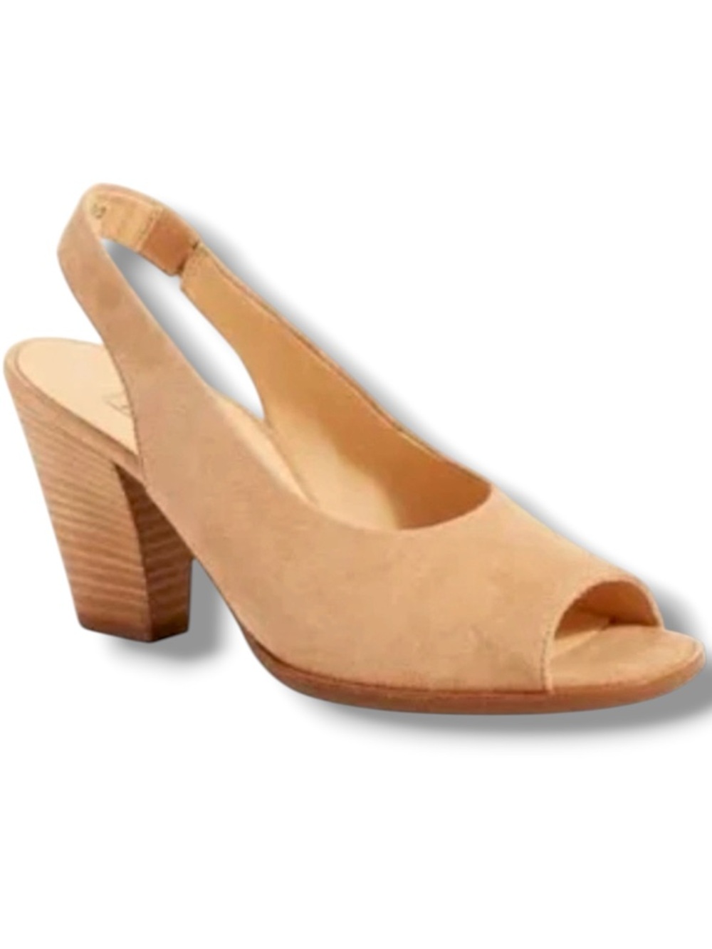 Paul Green Savannah Dakar Suede Slingback Peep Toe Block Heel Women US 8 Sandals